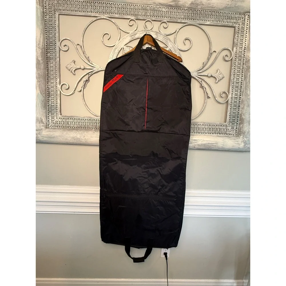 WallyBag Vintage 1990s Garment Bag Black Nylon Folding Suit Travel Carrier Bag